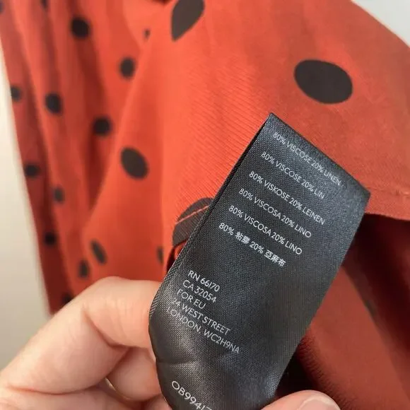 Maeve Brown Polka Dot Maxi Dress Off Shoulder Size 10 - Picture 2 of 10